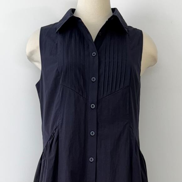 MAYE Corinne Shirt Dress Midi Button-Down in French Navy S NWOT - Picture 3 of 12